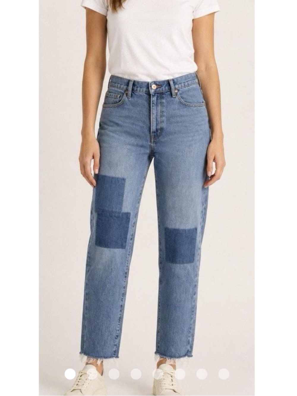 Universal Thread NWT 4 boyfriend Patchwork raw hem 100% cotton denim Blue Jeans